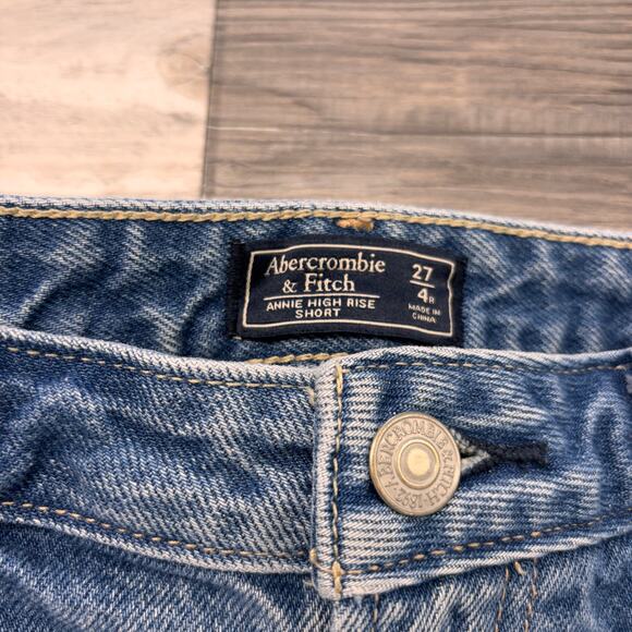Abercrombie Fitch Shorts Annie Blue Women 27 High Rise Floral Embroidered 4R - Picture 3 of 8